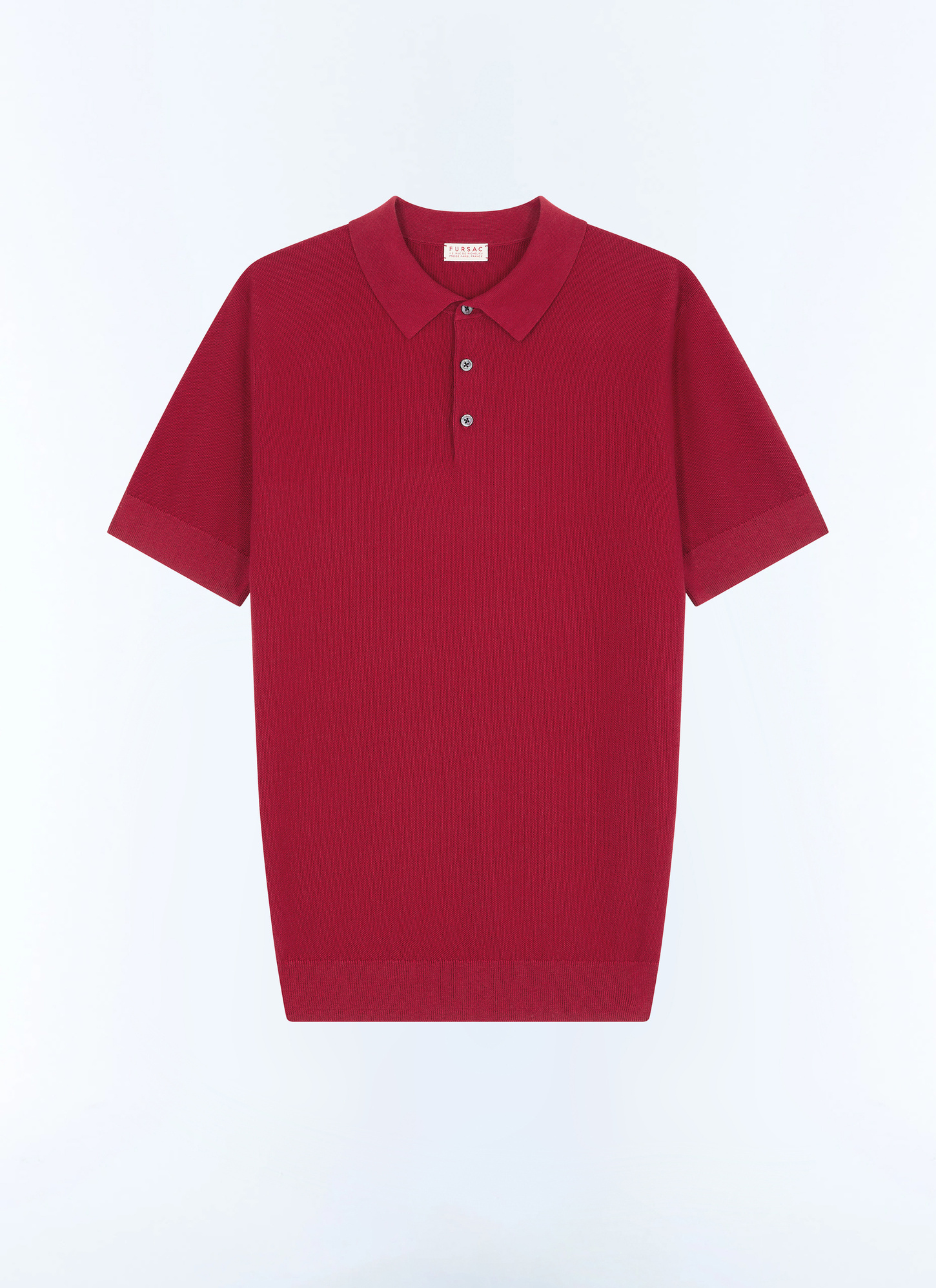 Polo rouge homme maille de coton certifié et cachemire Fursac - A2PIRO-NA01-C014