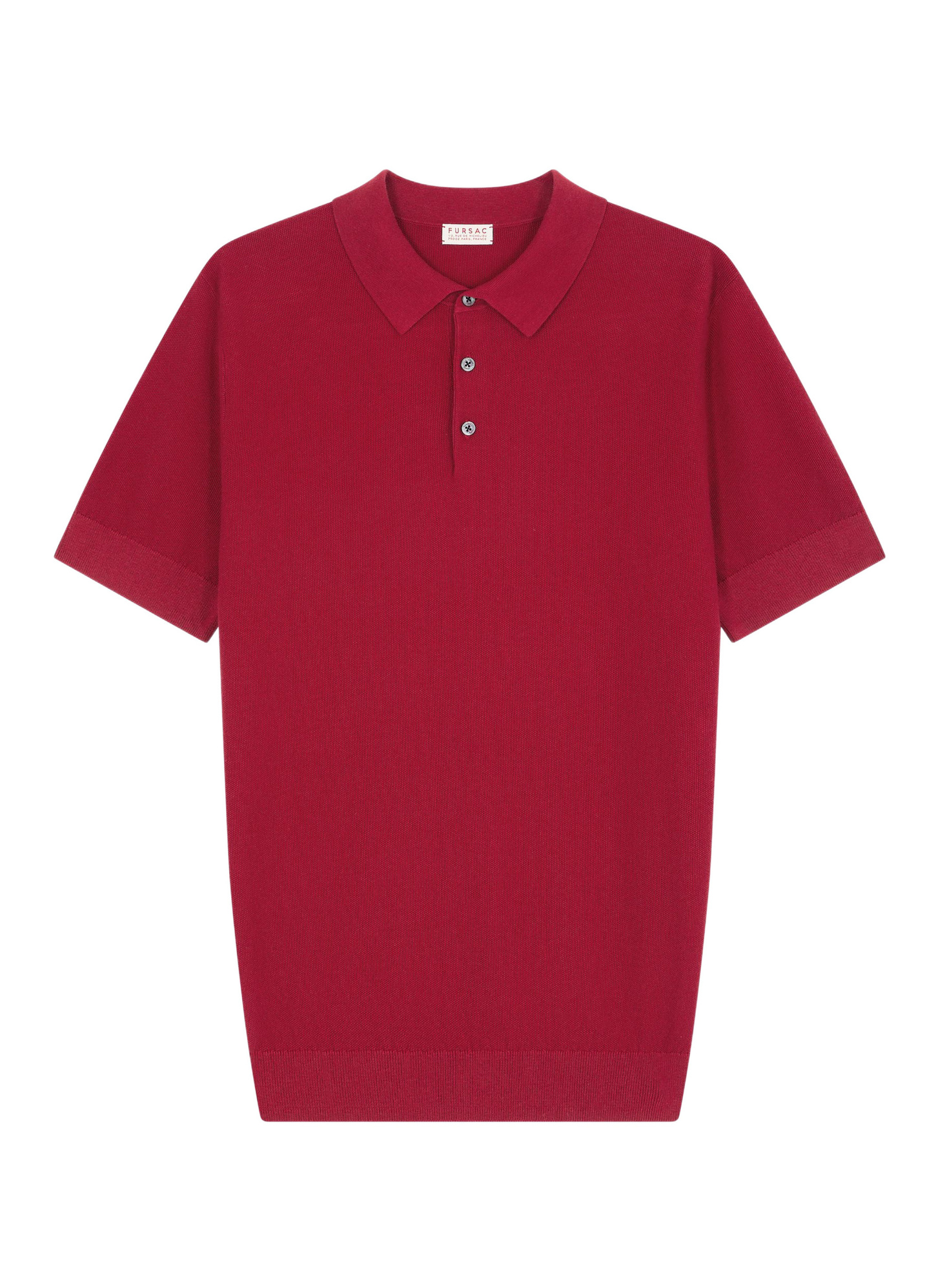 Polo homme Fursac - Polo en coton et cachemire bordeaux A2PIRO-NA01-C014