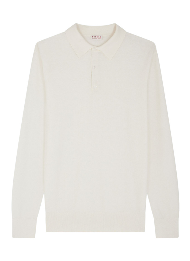 Polo homme maille de coton certifié et cachemire Fursac - A2TWIG-NA01-02
