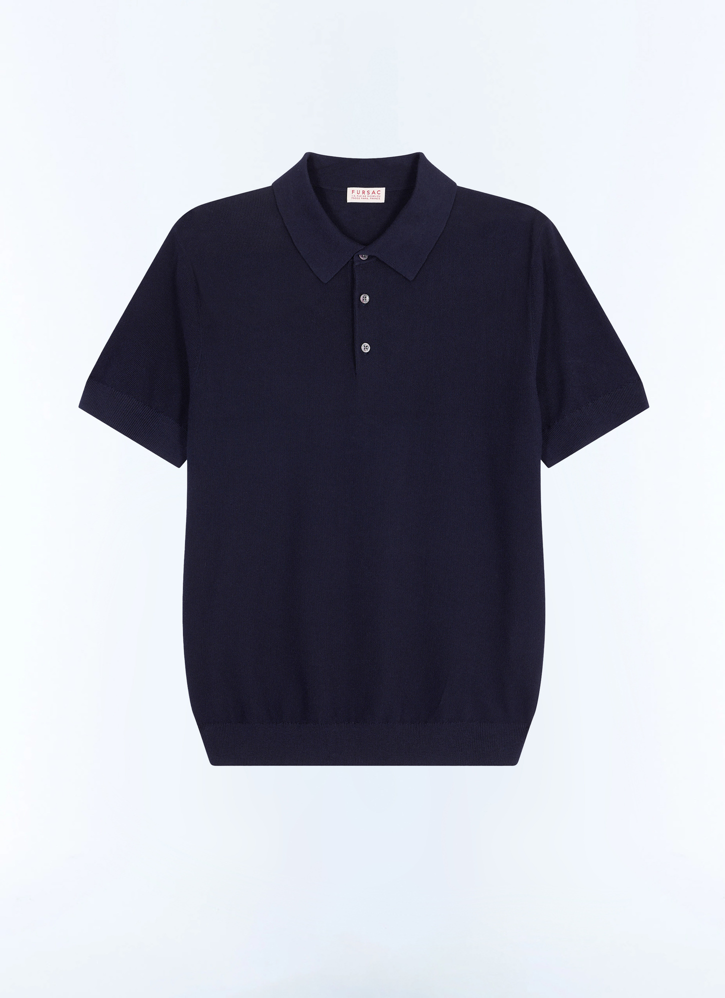 Polo bleu homme maille point de riz en coton, cachemire et laine Fursac - A2PIRO-JA20-D030