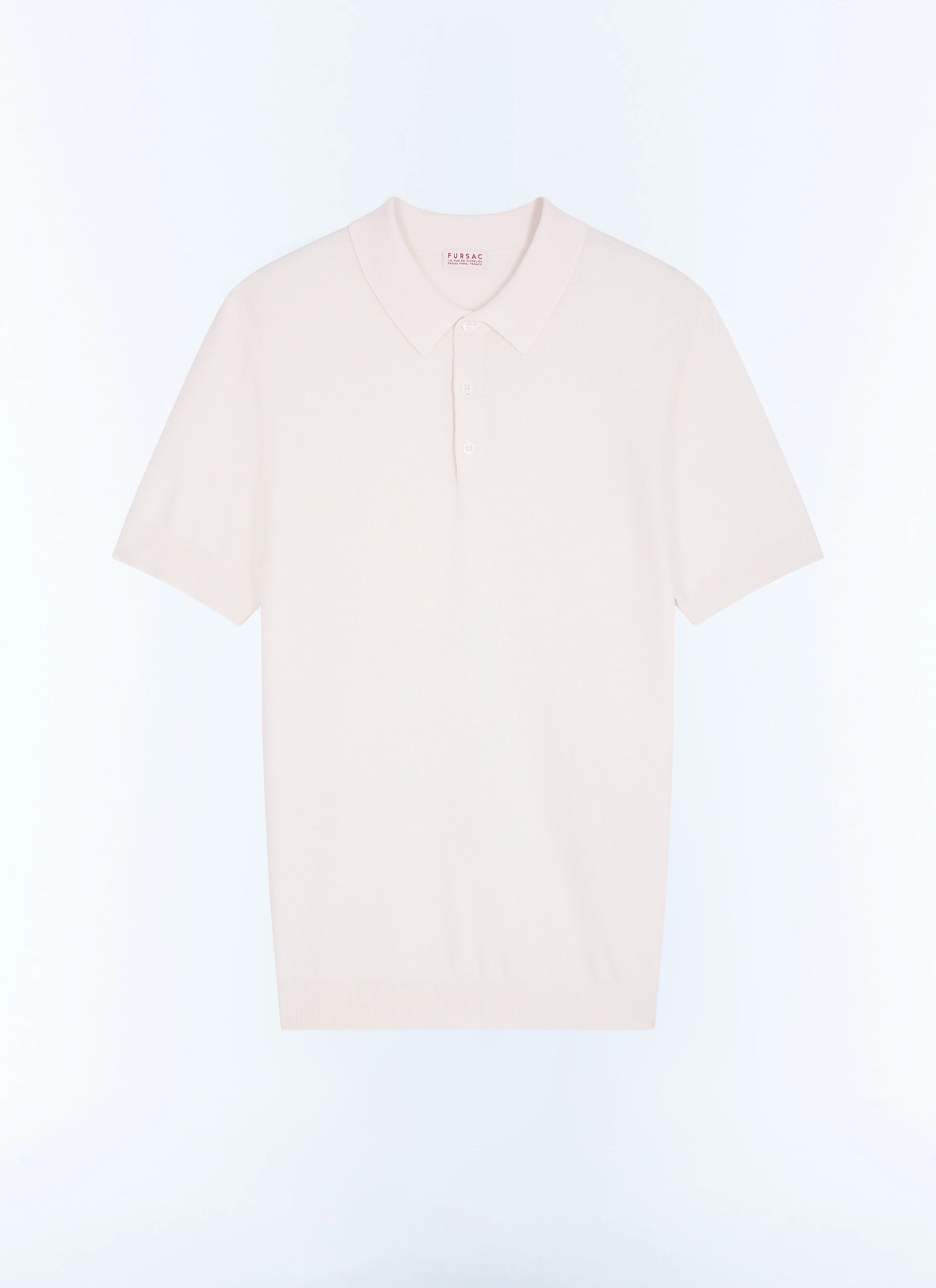 FURSAC - Polo point de riz en coton et cachemire - Homme - Taille XXL - Blanc - Collection Cérémonie - Mariage - Coupe Ajustée