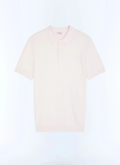 Polo blanc homme maille point de riz en coton, cachemire et laine Fursac - A2PIRO-JA20-A002