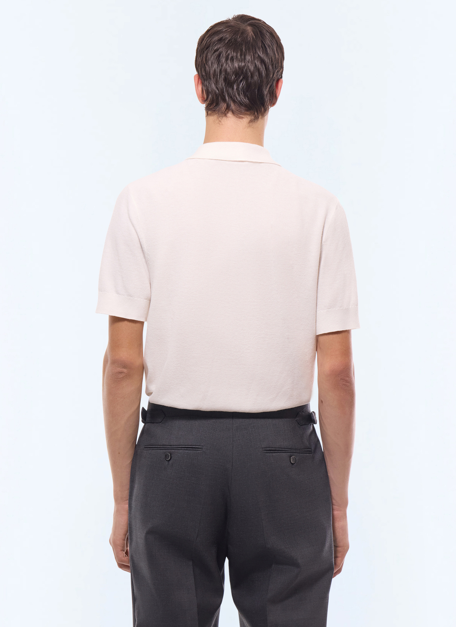 Polo homme maille point de riz en coton, cachemire et laine Fursac - A2PIRO-JA20-A002