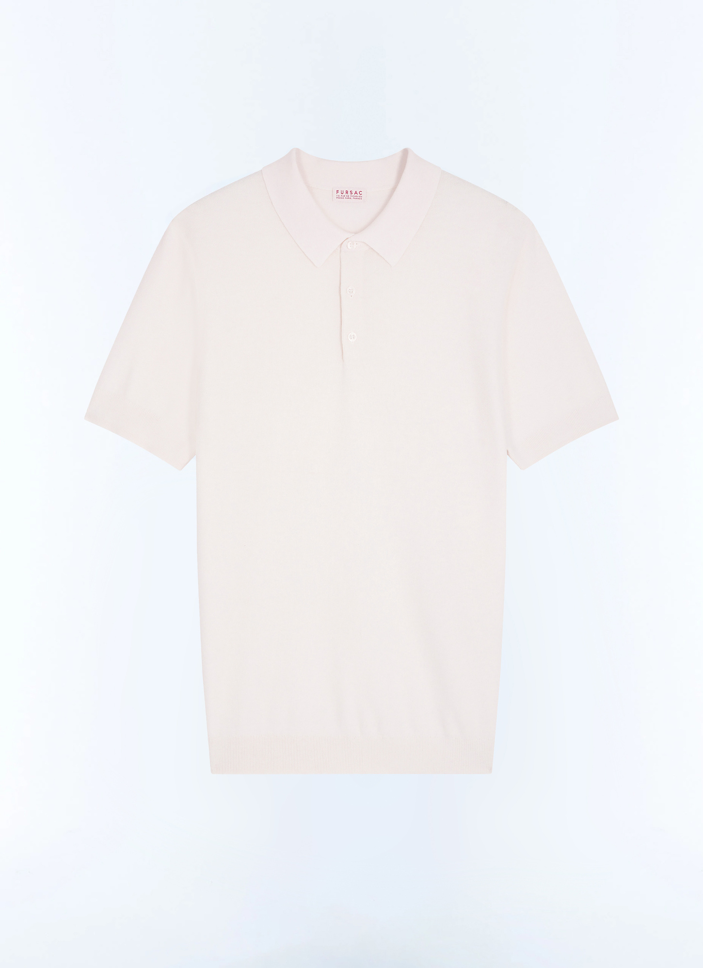 Polo blanc homme maille point de riz en coton, cachemire et laine Fursac - A2PIRO-JA20-A002