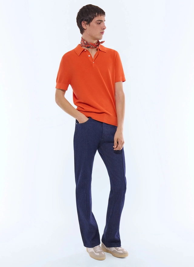 Polo orange homme Fursac - A2PIRO-JA20-E014