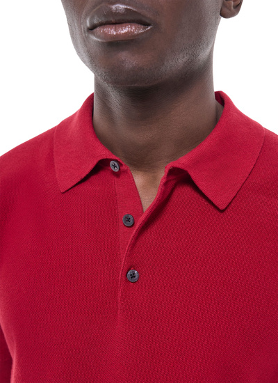 Men's burgundy polo shirt Fursac - A2PIRO-NA01-C014