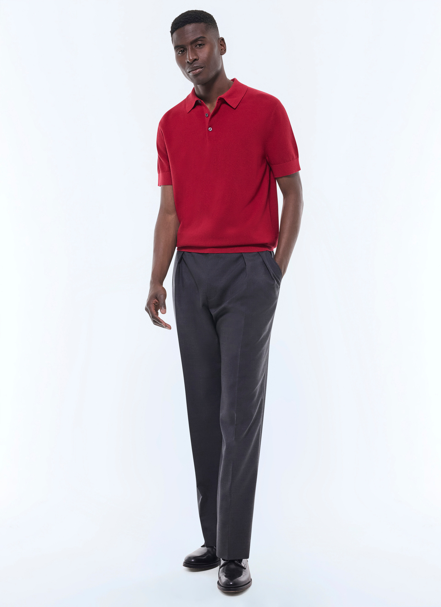 Men's burgundy polo shirt Fursac - A2PIRO-NA01-C014