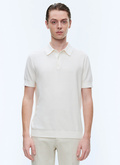 Ecru cotton and cashmere polo - A2PIRO-NA01-02