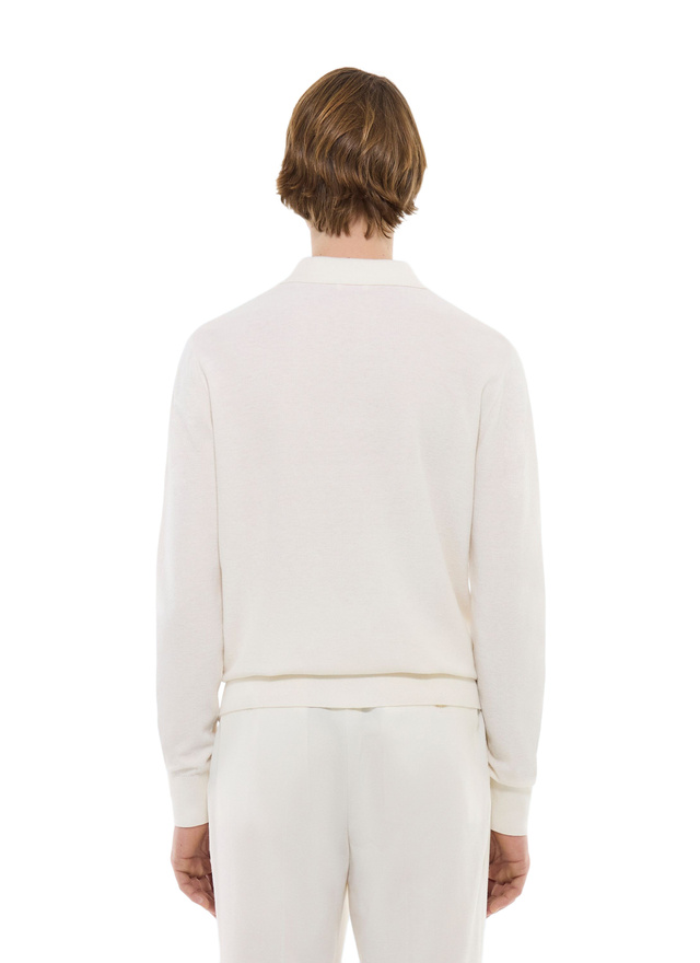 Men's ecru polo shirt Fursac - A2TWIG-NA01-02