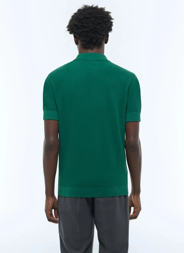 Men's emerald green polo shirt Fursac - A2PIRO-NA01-H009