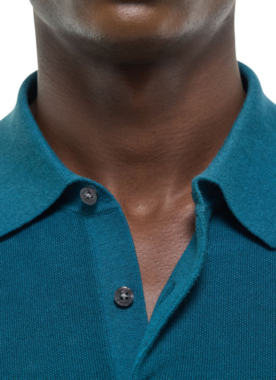 Men's certified cotton and cashmere knit polo shirt Fursac - A2PIRO-NA01-D025