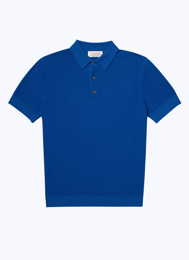Men's blue, navy blue cotton and cashmere polo shirt Fursac - 23EA2PIRO-NA01/36