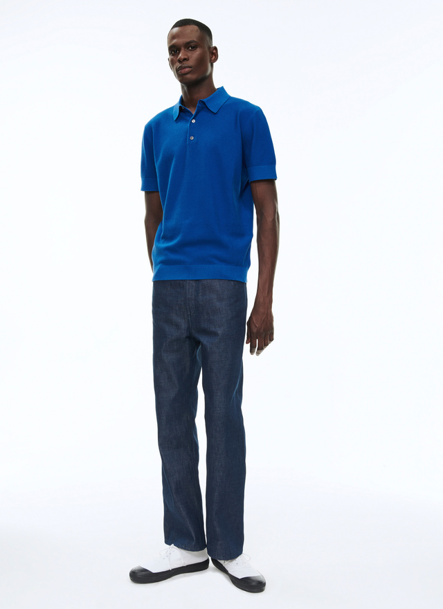Men's blue polo shirt Fursac - 23EA2PIRO-NA01/36