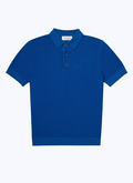 Blue cotton and cashmere polo sweater - A2PIRO-NA01-36