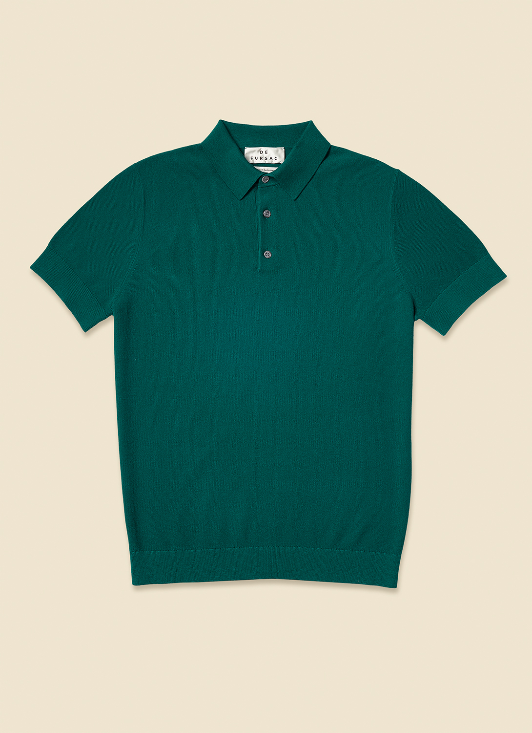 Emerald green collar neck polo shirt 21EA2PIRONA01/43 Men's cotton