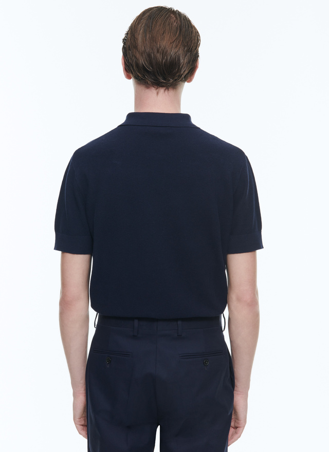Men's navy blue polo shirt Fursac - A2PIRO-NA01-30