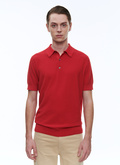 Red cotton and cashmere polo sweater - A2PIRO-NA01-79