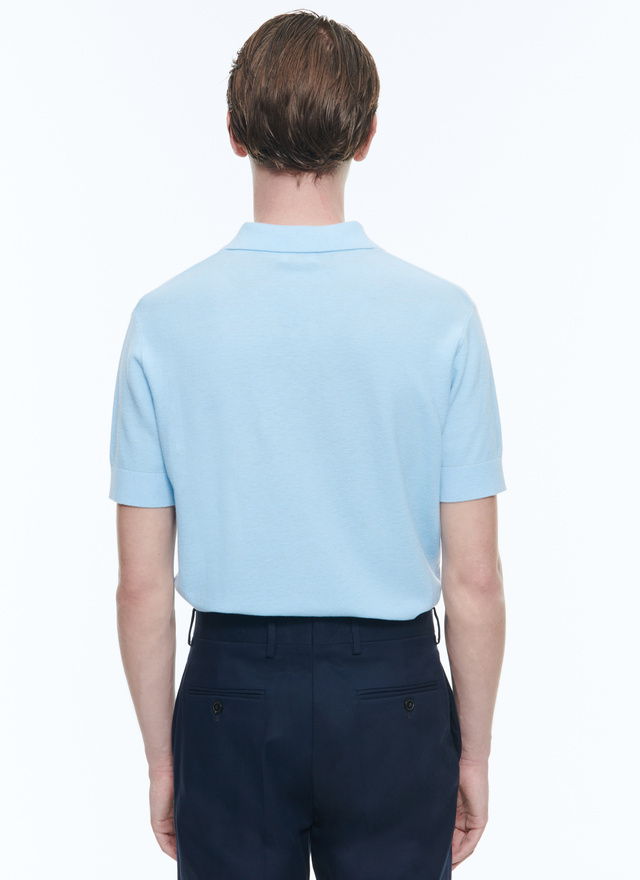 Men's sky blue polo shirt Fursac - A2PIRO-NA01-D001