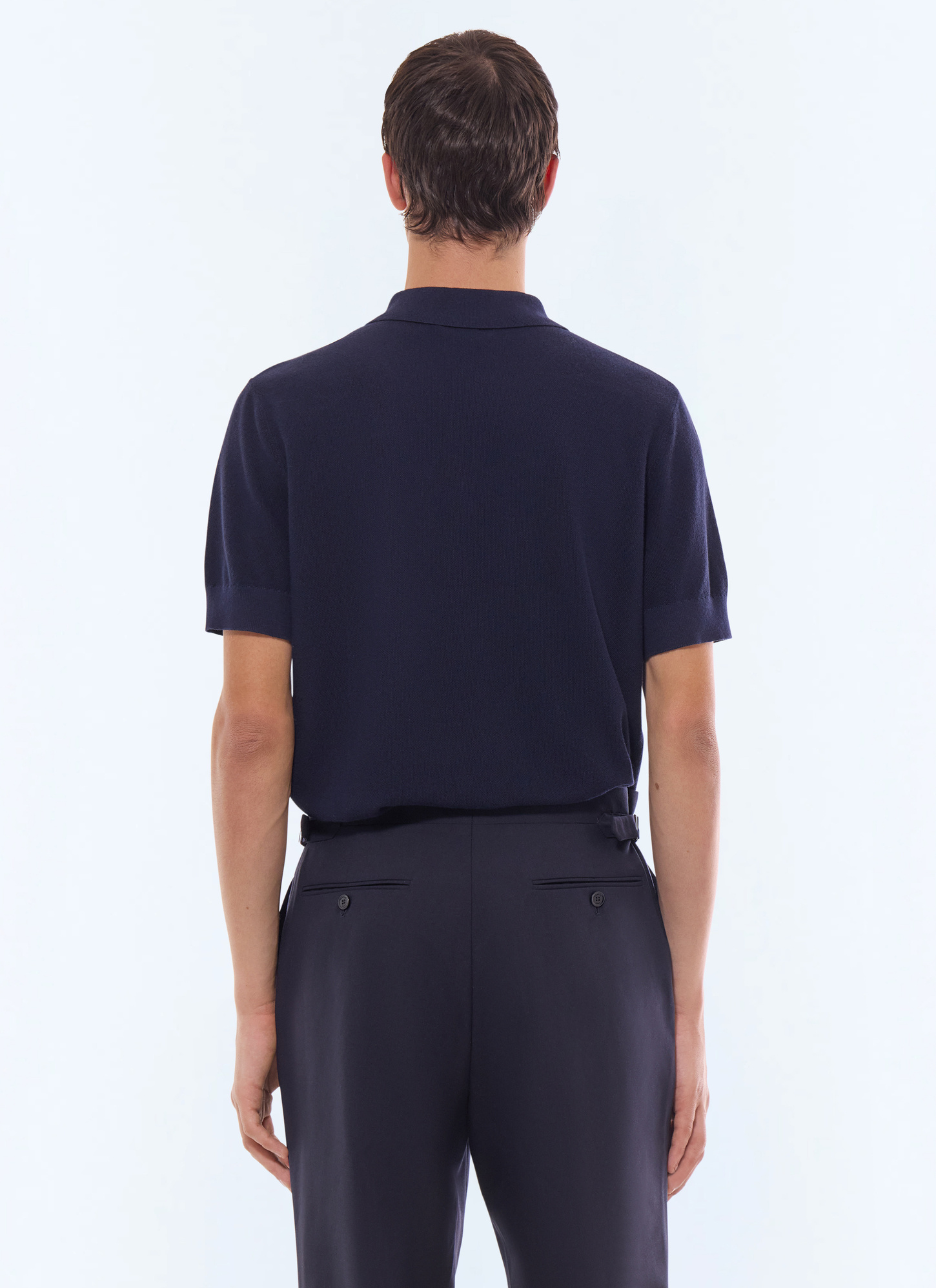 Men's cotton, cashmere and wool moss stitch polo shirt Fursac - A2PIRO-JA20-D030