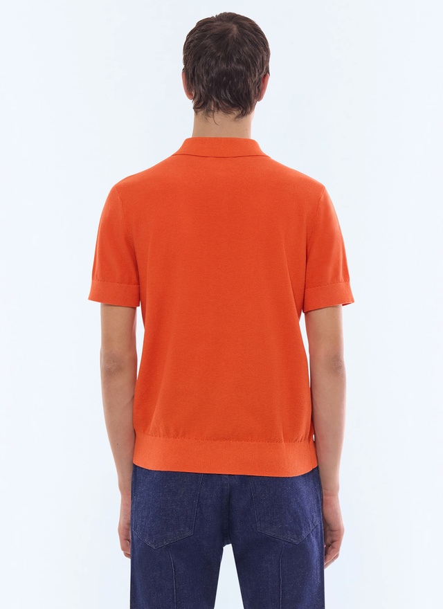 Men's cotton, cashmere and wool moss stitch polo shirt Fursac - A2PIRO-JA20-E014