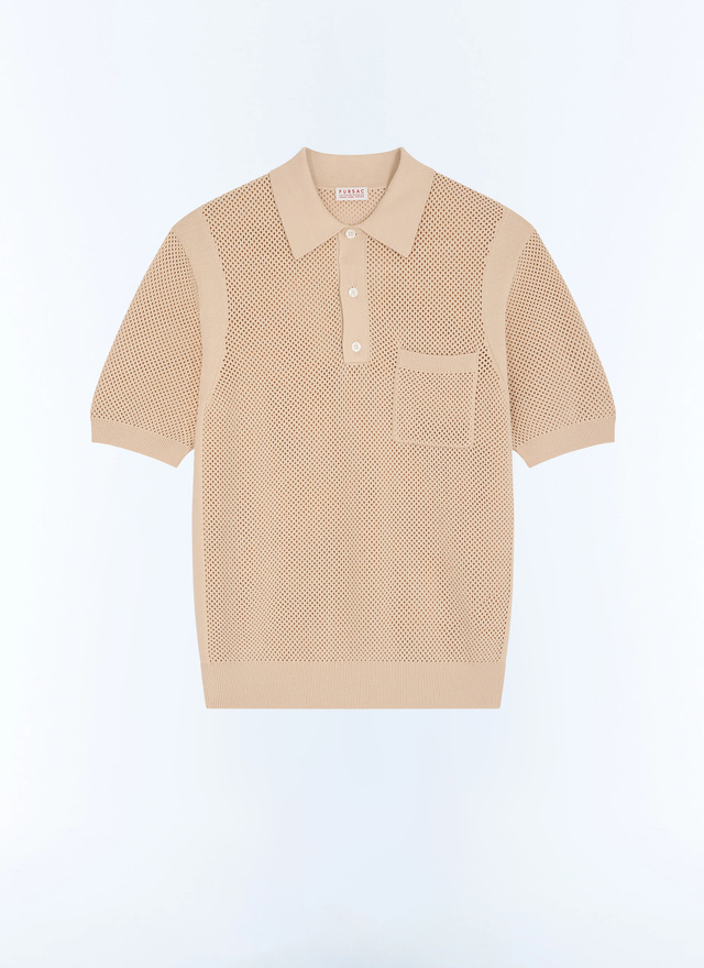 Men's beige polo shirt Fursac - A2JOCO-JA11-A006