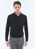 Merino wool long-sleeves polo sweater - A2RILO-MA03-20