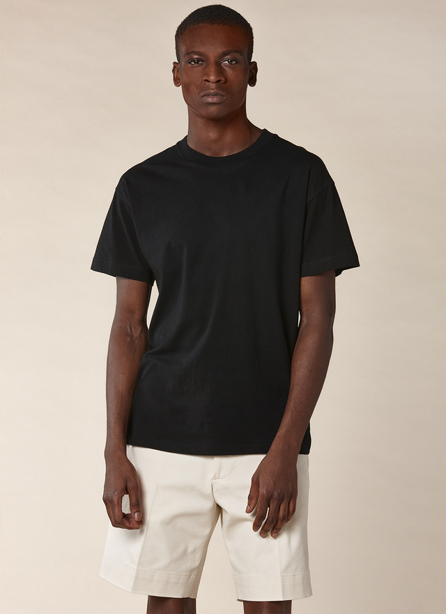 Men's polo shirt black cotton jersey Fursac - J2PITI-PJ03-20