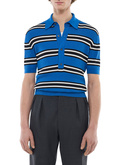 Striped polo in ribbed cotton knit - A2FUNK-FA11-D035
