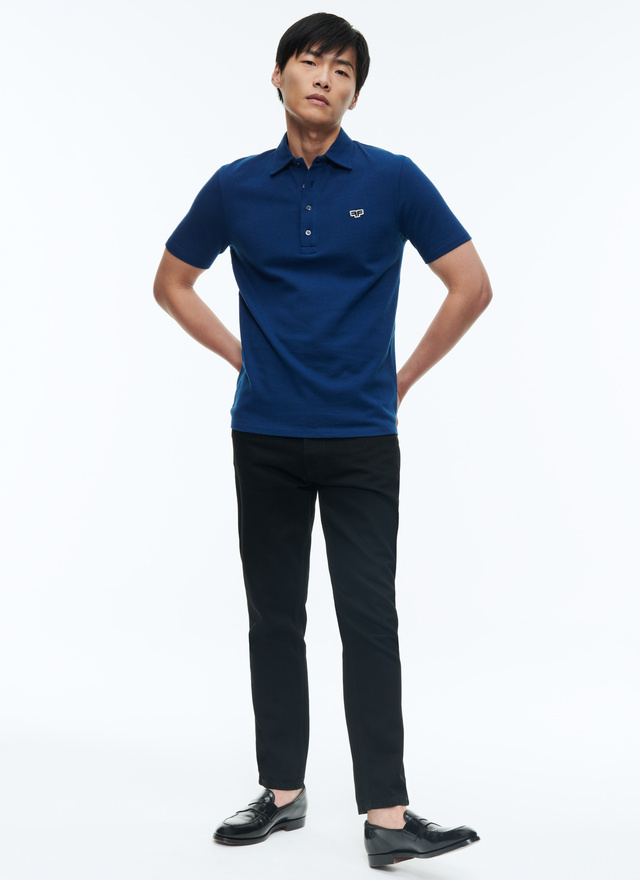 Men's blue polo shirt Fursac - J2DLUM-DJ22-D033