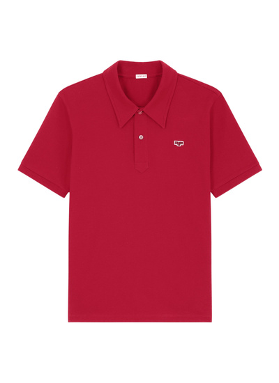Men's polo shirt burgundy organic cotton piqué Fursac - J2GLUM-FJ22-C014