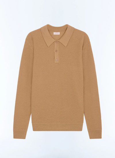 Men's white, ecru main fabric: 100% woollining: none polo shirt Fursac - A2LPOL-AA19-A011