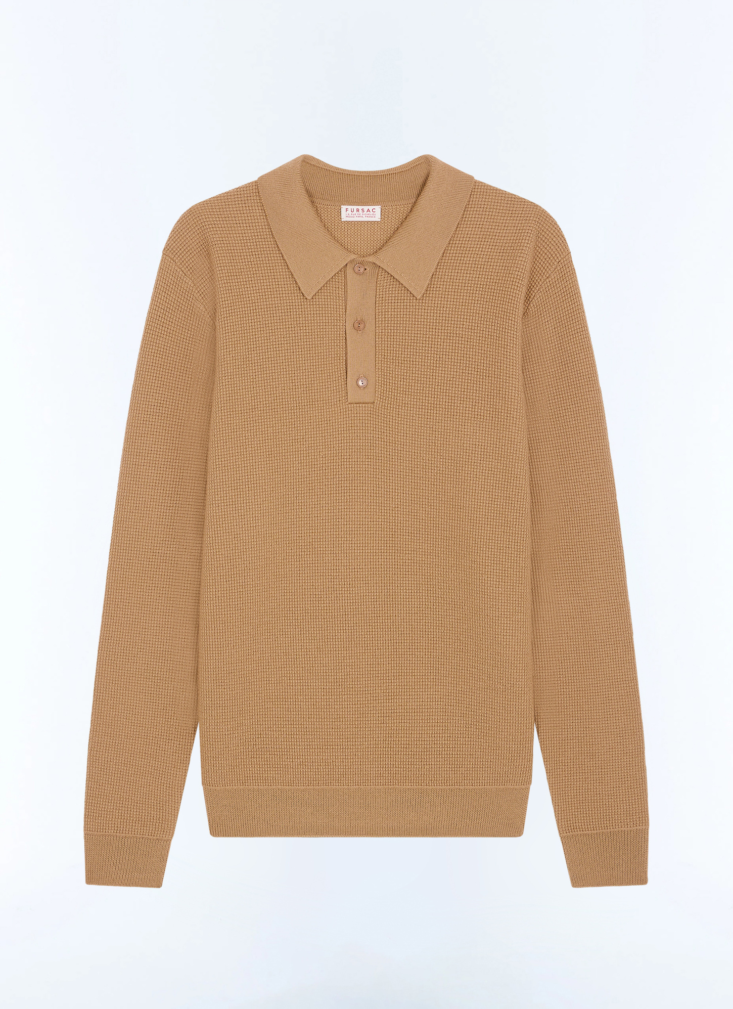Men's white, ecru main fabric: 100% woollining: none polo shirt Fursac - A2LPOL-AA19-A011