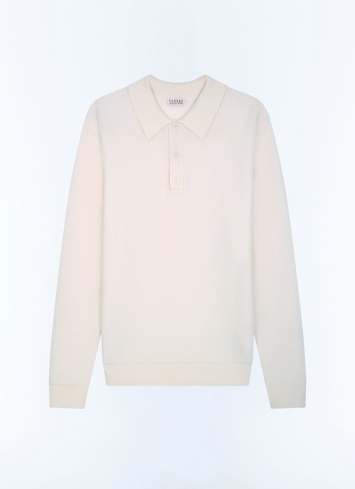 Men's white, ecru main fabric: 100% woollining: none polo shirt Fursac - A2LPOL-AA19-A002