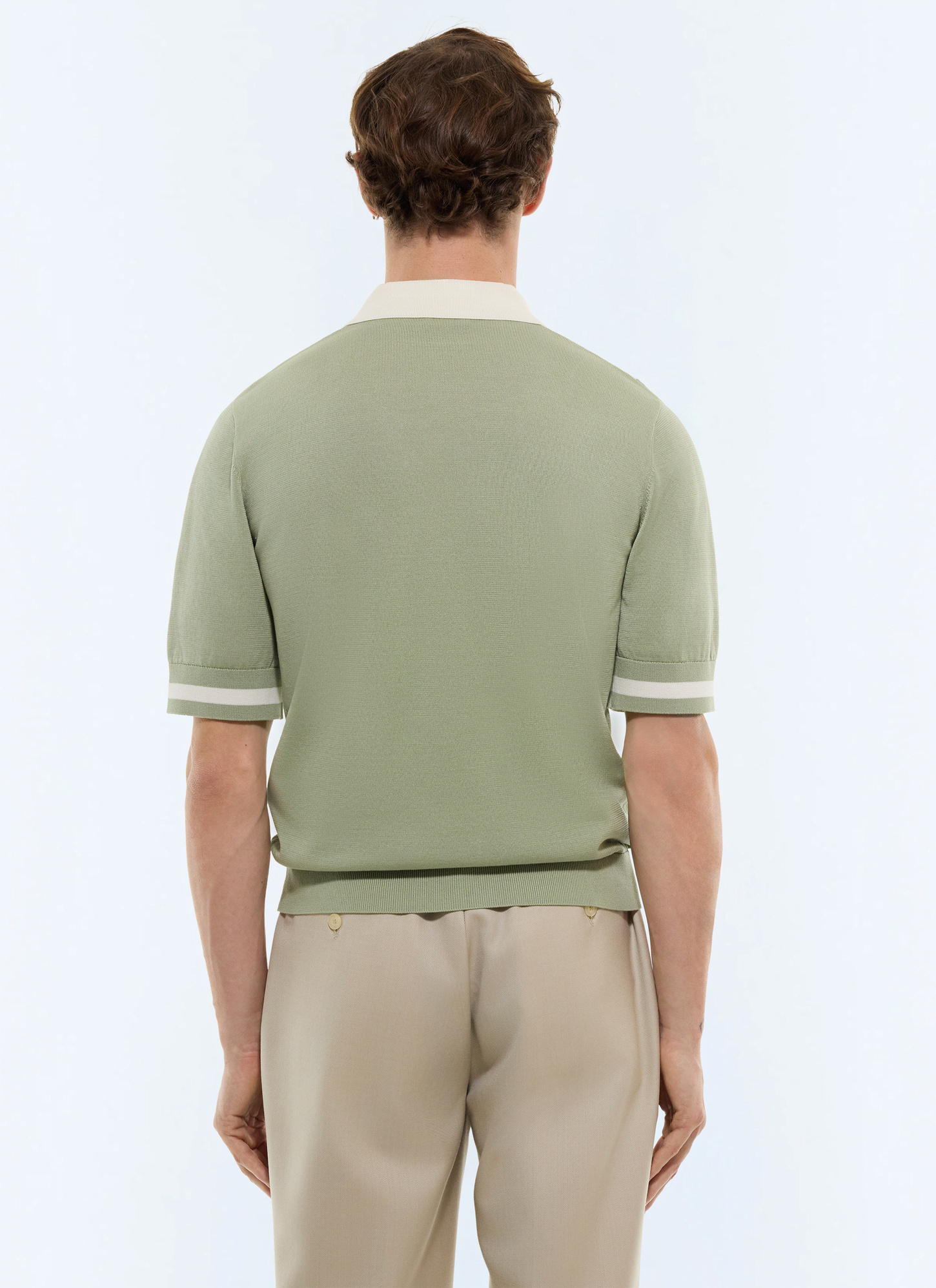 Men's organic fine cotton knit polo shirt Fursac - A2JICO-JA15-H005