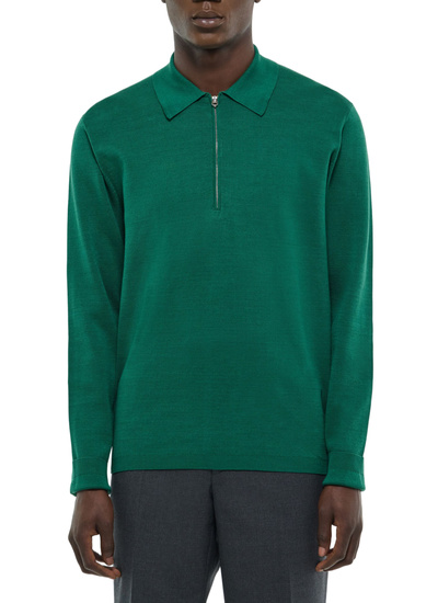 Men's polo shirt emerald green certified mercerized cotton Fursac - A2FOLO-FA10-H009