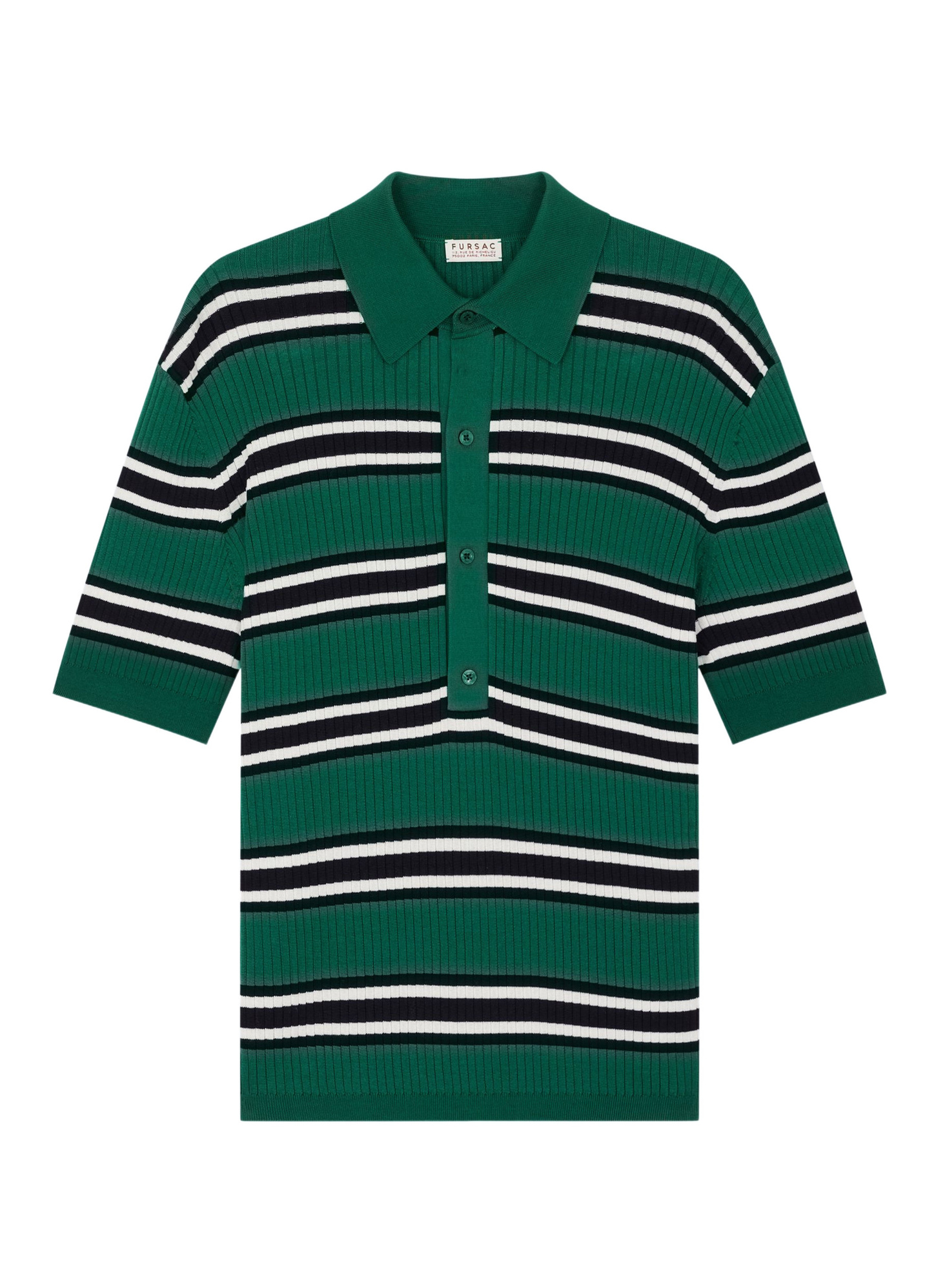 Men's ribbed mercerized cotton polo shirt Fursac - A2FUNK-FA11-H009