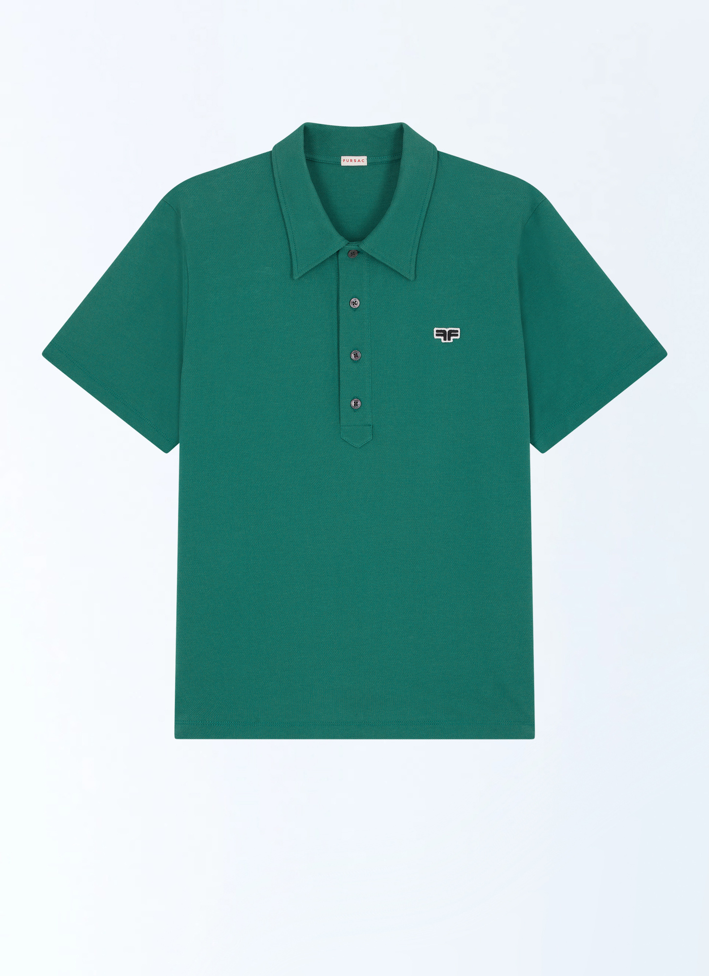 Men's green organic cotton piqué polo shirt Fursac - J2FLUM-FJ22-H009