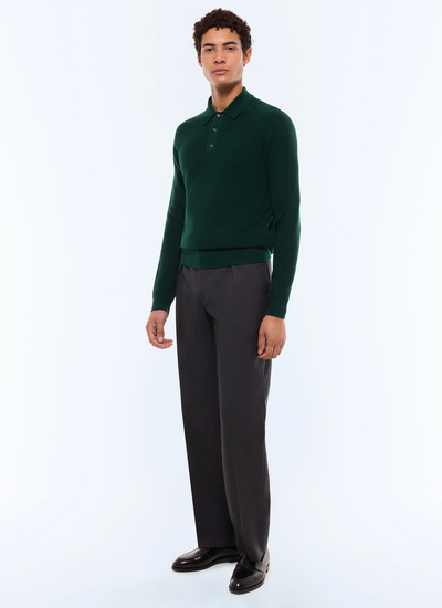 Men's green forest polo shirt Fursac - A2AIRO-AA19-H014