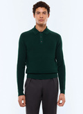 Moss stitch certified wool polo - A2AIRO-AA19-H014