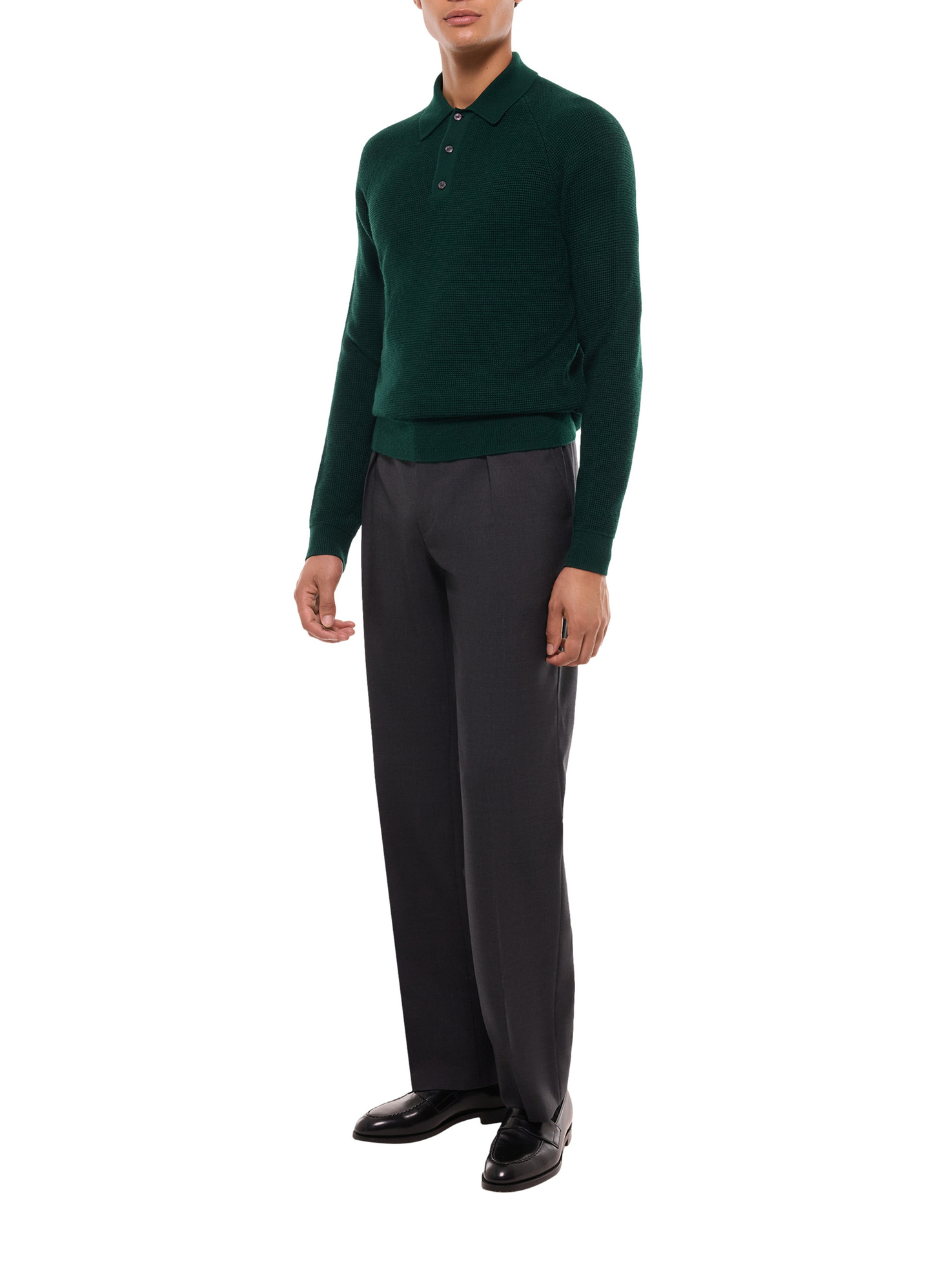 Men's green forest polo shirt Fursac - A2AIRO-AA19-H014