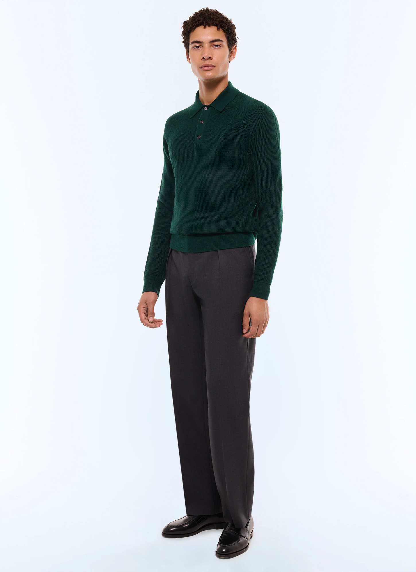 Men's green forest polo shirt Fursac - A2AIRO-AA19-H014