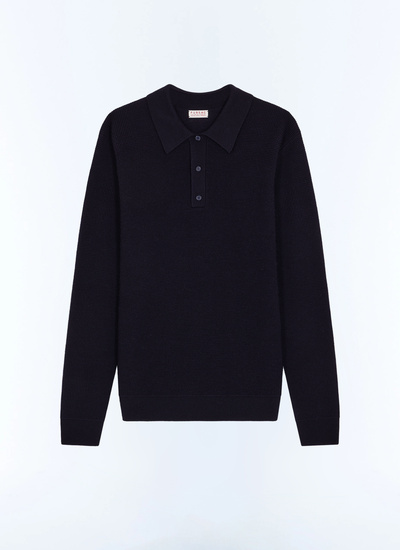 Men's blue, navy blue main fabric: 100% woollining: none polo shirt Fursac - A2LPOL-AA19-D030