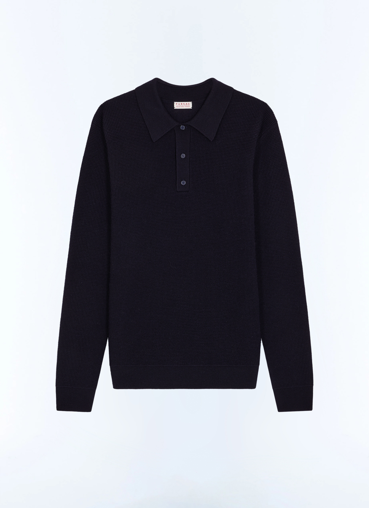 Men's blue, navy blue main fabric: 100% woollining: none polo shirt Fursac - A2LPOL-AA19-D030