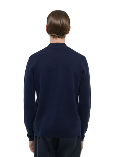 Men's polo shirt navy blue certified mercerized cotton Fursac - A2FOLO-FA10-D030
