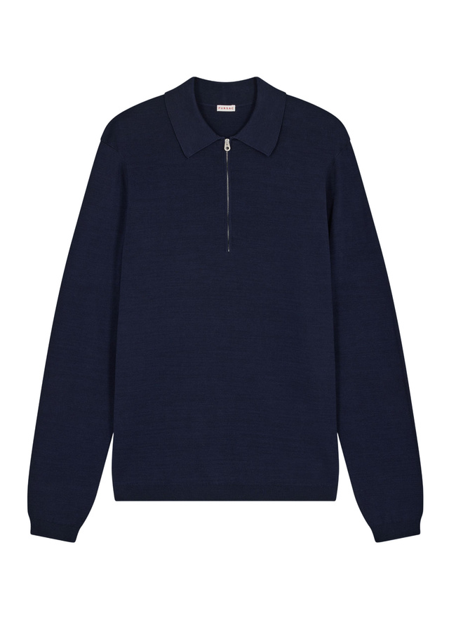 Men's navy blue polo shirt Fursac - A2FOLO-FA10-D030