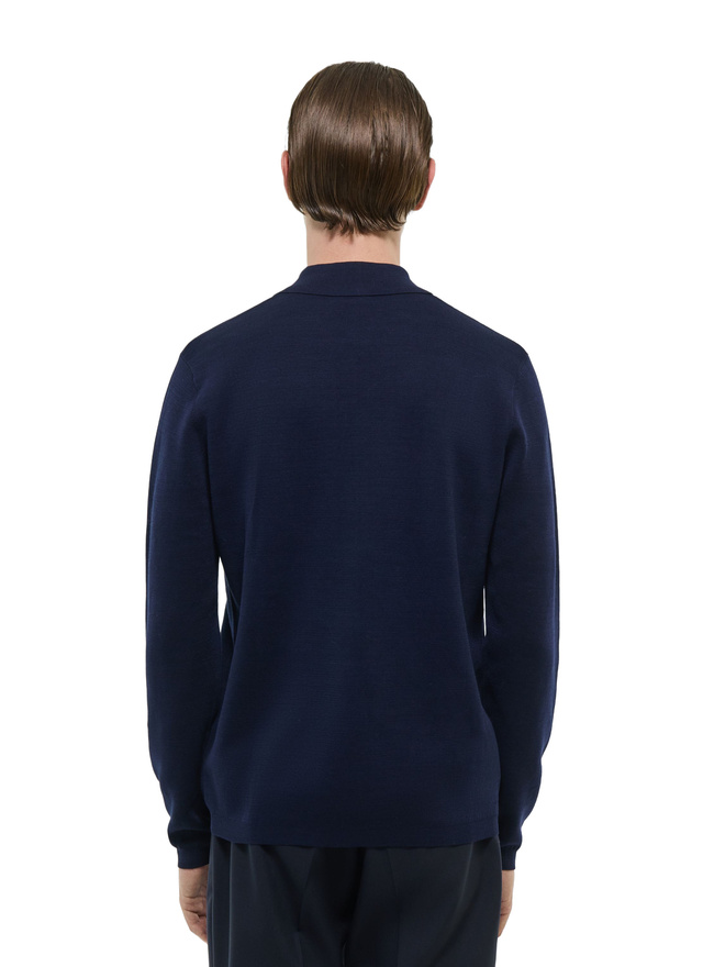 Men's polo shirt navy blue certified mercerized cotton Fursac - A2FOLO-FA10-D030