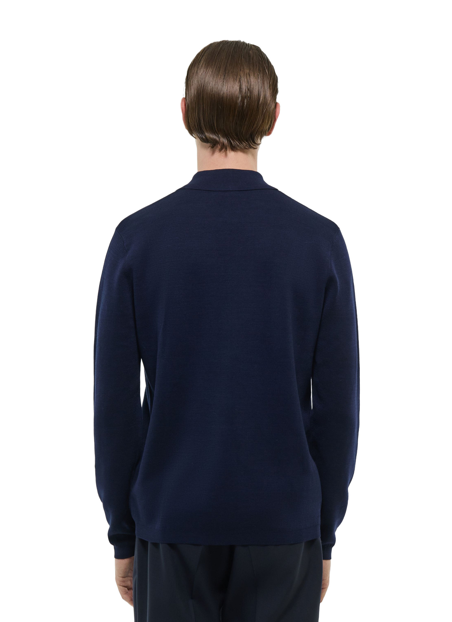 Men's polo shirt navy blue certified mercerized cotton Fursac - A2FOLO-FA10-D030