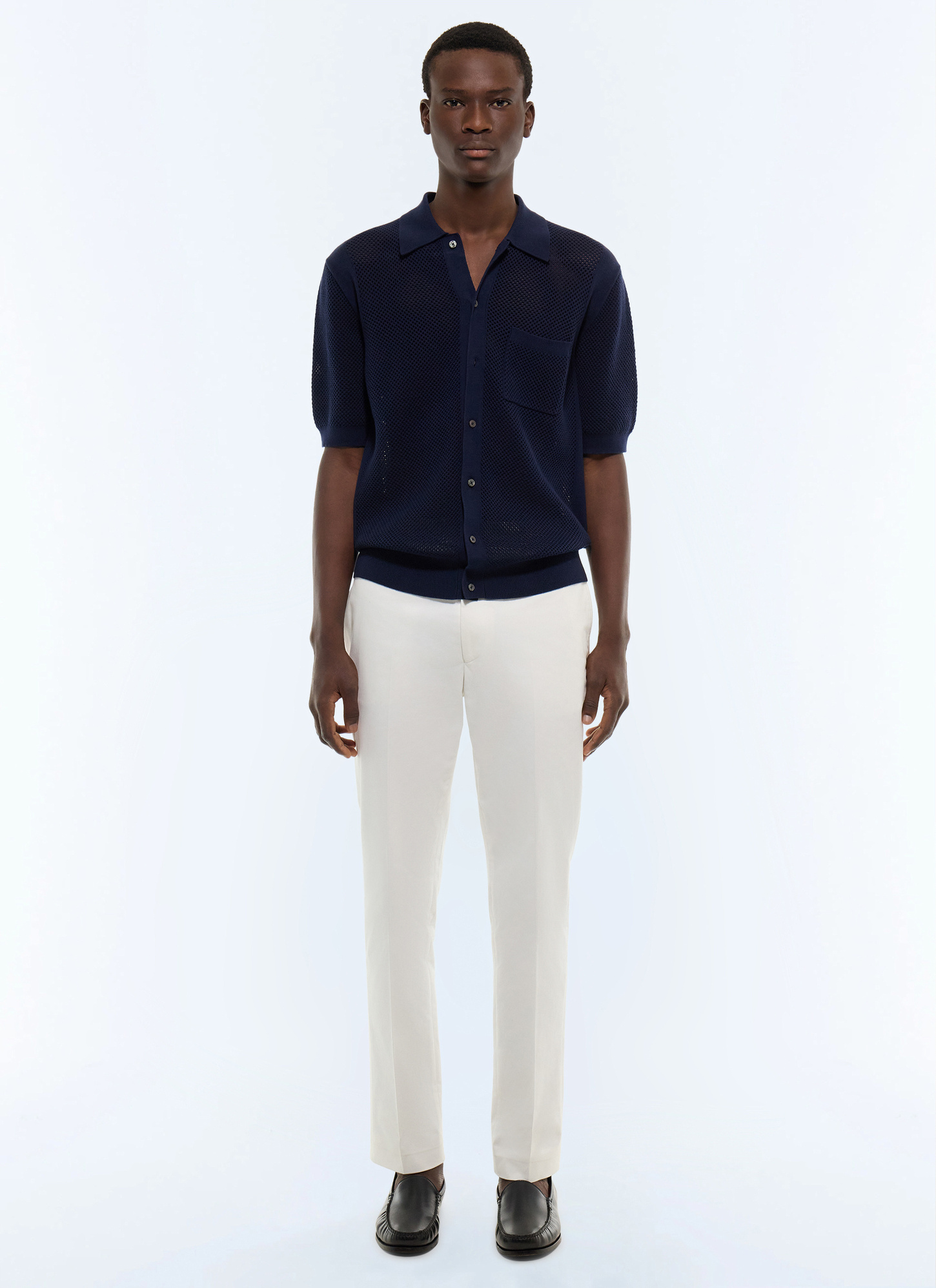 Men's navy blue polo shirt Fursac - A2JISE-JA11-D030