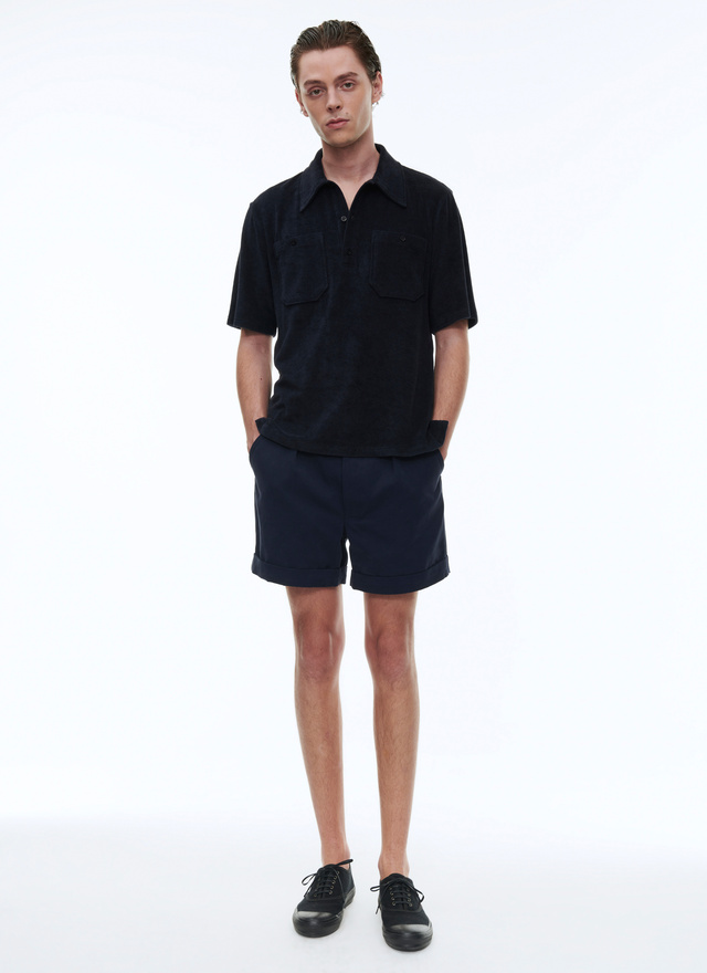 Men's navy blue polo shirt Fursac - J2BEOM-BJ17-30