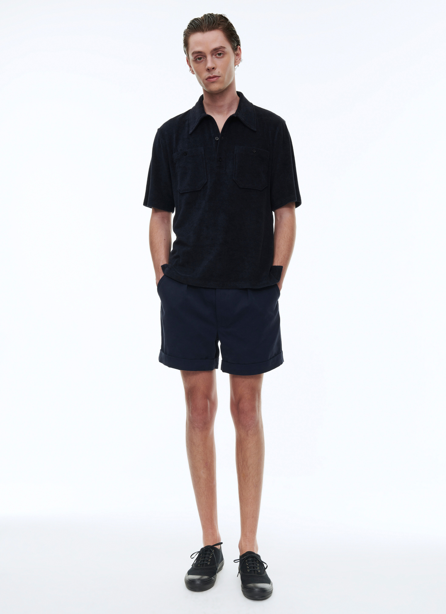 Men's navy blue polo shirt Fursac - J2BEOM-BJ17-30